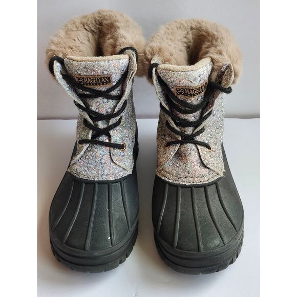 Magellan Outdoors Glitter Snow Ski Duck Boots Girls Size 6D K0018 - Picture 1 of 7